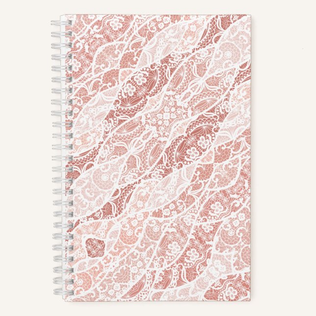 Cuaderno Portátil de encaje blanco (Anverso)