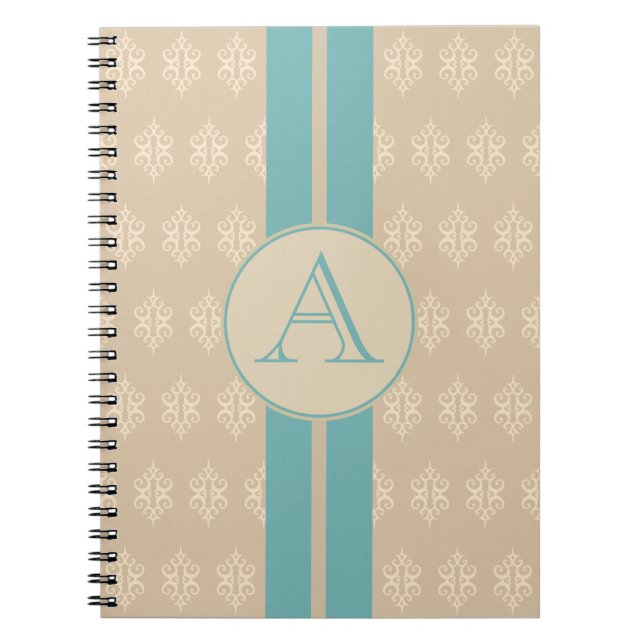 Cuaderno Portátil de encaje monogramado antiguo (Frente)