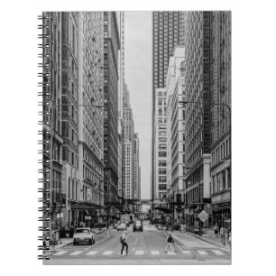 Cuaderno Portátil de escala de grises de Chicago Madison St