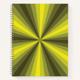 Cuaderno Portátil de espiral amarilla de ilusión óptica