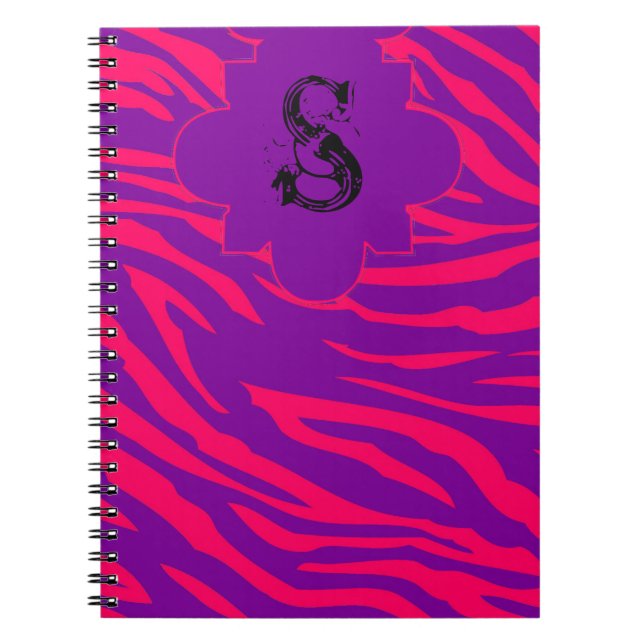 Cuaderno Portátil de espiral animal de impresión de cebra m (Frente)
