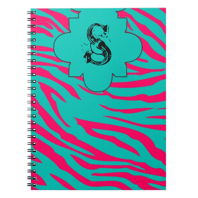 Cuaderno Portátil de espiral animal de impresión de cebra V (Frente)
