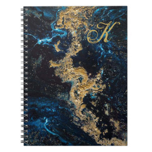 Cuaderno Portátil de espiral azul de oro de personalizar