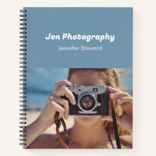 Cuaderno Portátil de espiral azul foto personalizado