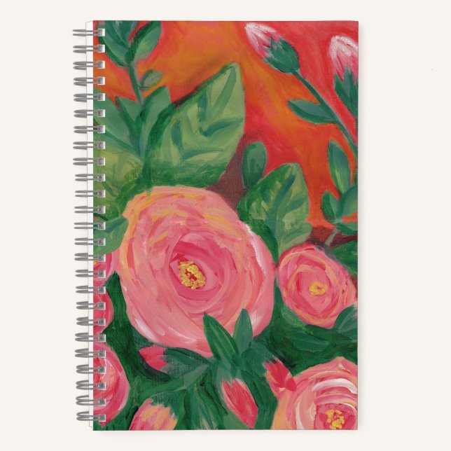 Cuaderno Portátil de espiral cálido y rosey (Anverso)