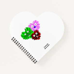 Cuaderno Portátil de espiral cardiaca con forma de corazón 