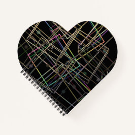 Cuaderno Portátil de espiral cardíaca de tramas Metalizado