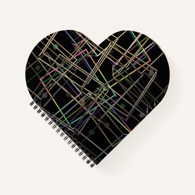 Cuaderno Portátil de espiral cardíaca de tramas Metalizado  (Anverso)