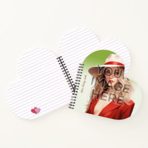 Cuaderno Portátil de espiral con forma de corazón con refer