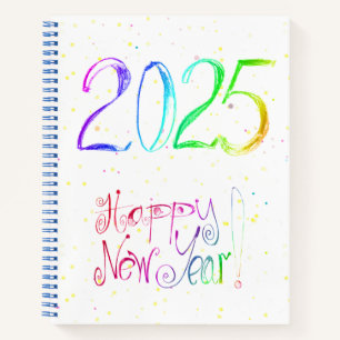 Cuaderno Portátil de espiral de 2025 feliz año nuevo