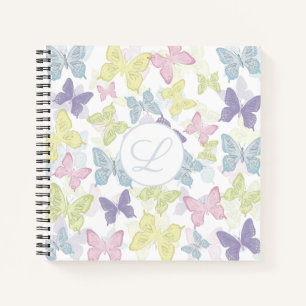 Cuaderno Portátil de espiral de 8,5" x 8,5" para mariposas 