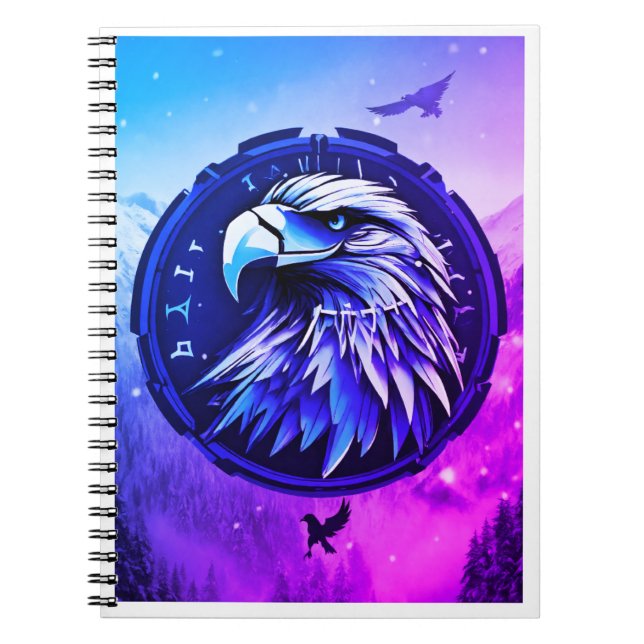 Cuaderno Portátil de espiral de águila calva patriótica (Frente)