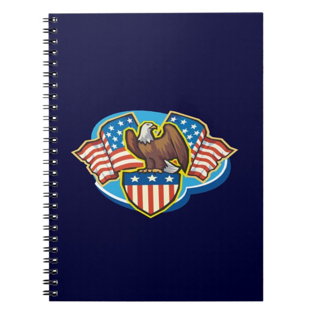 Cuaderno Portátil de espiral de águila estadounidense (Frente)