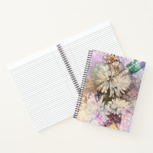 Cuaderno Portátil de espiral de alimentación de flor
