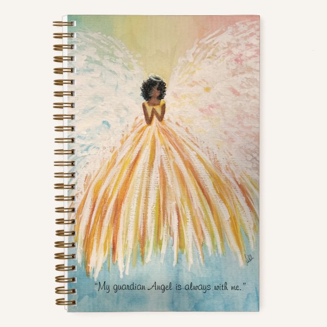 Cuaderno Portátil de espiral de ángeles pintados (5,5 x 8,5 (Anverso)