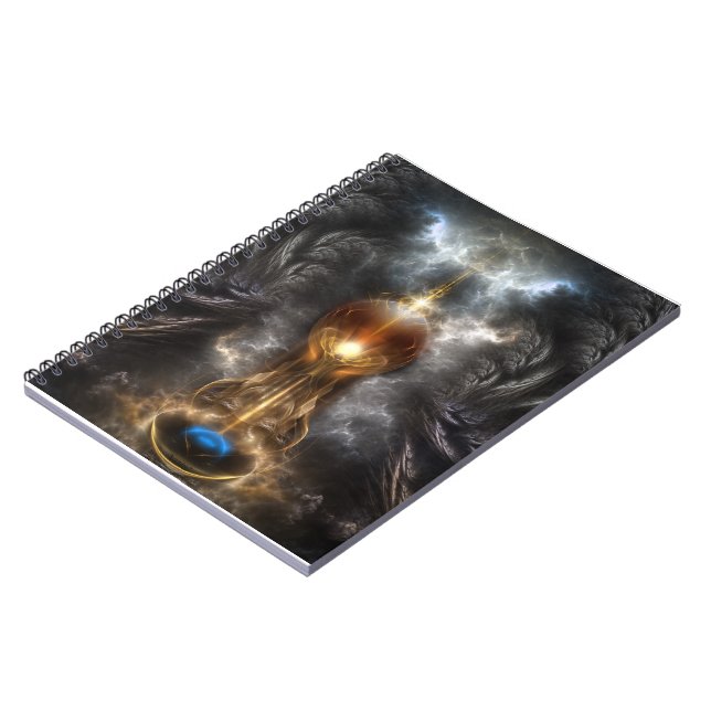 Cuaderno Portátil De Espiral De Arte Fractal Ligero (Lado Izquierdo)