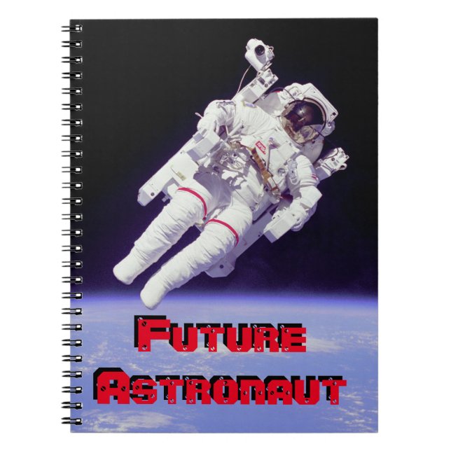 Cuaderno Portátil de espiral de astronauta para el futuro (Frente)