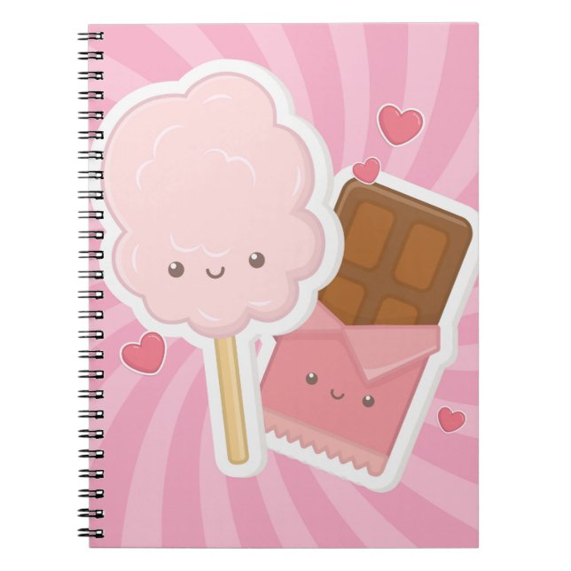 Cuaderno Portátil de espiral de azucar y dulces de algodón (Frente)