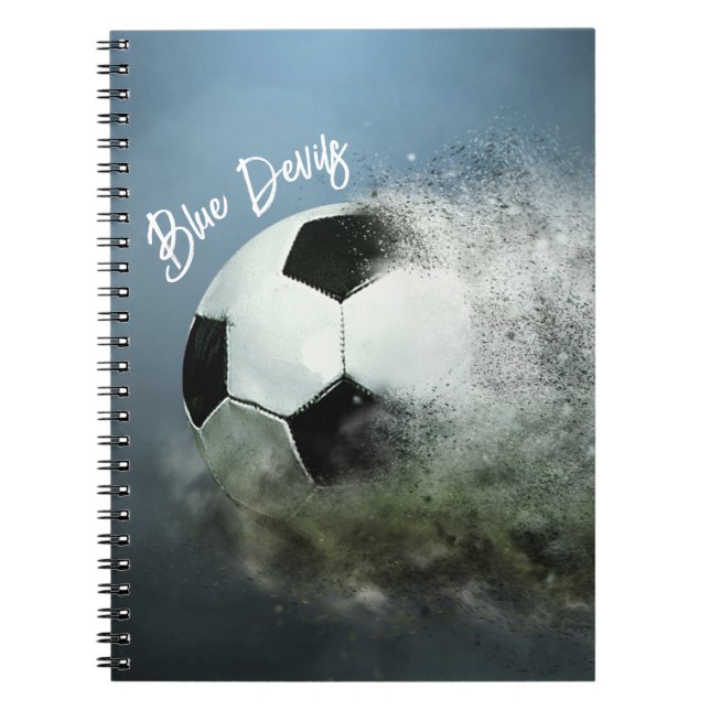 Cuaderno Portátil de espiral de bolas de fútbol personaliza (Frente)