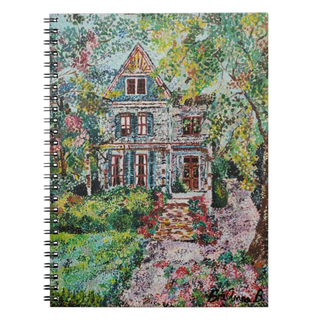 Cuaderno Portátil de espiral de casa victoriana (Frente)