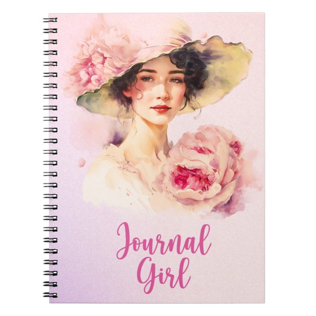 Cuaderno Portátil de espiral de Chica de Peony Journal - ro (Frente)