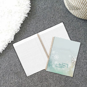 Cuaderno Portátil de espiral de copo de nieve blanco person