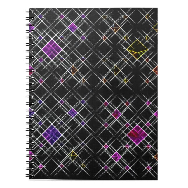 Cuaderno portátil de espiral de diamantes y cruces (Frente)