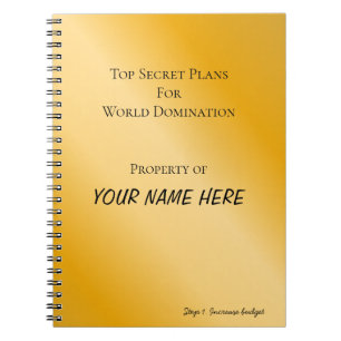 Cuaderno Portátil de espiral de dominación mundial personal