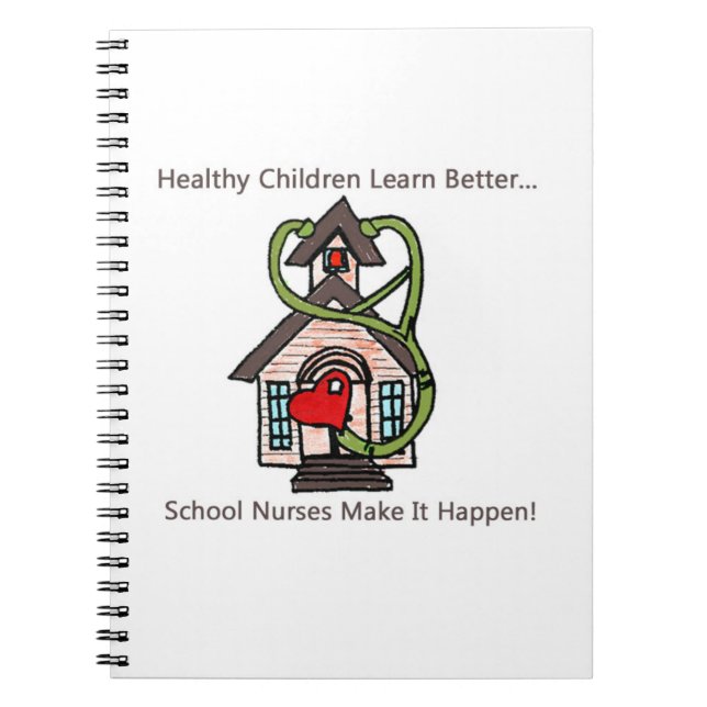 Cuaderno Portátil de espiral de enfermera escolar. (Frente)