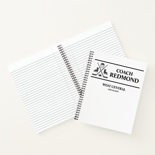 Cuaderno Portátil de espiral de entrenador de hockey (Interior)
