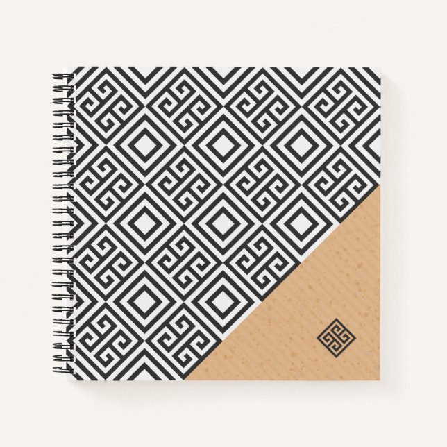 Cuaderno Portátil de espiral de estilo geométrico moderno (Anverso)