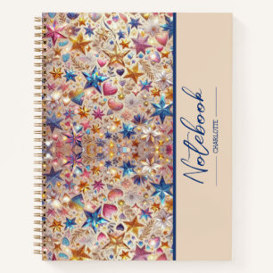 Cuaderno Portátil de espiral de estrellas brillantes y colo