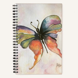 Cuaderno Portátil de espiral de felicidad de mariposa