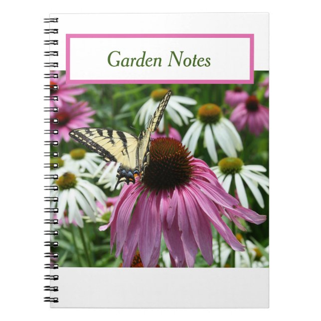 Cuaderno Portátil de espiral de flor de mariposa de cola de (Frente)