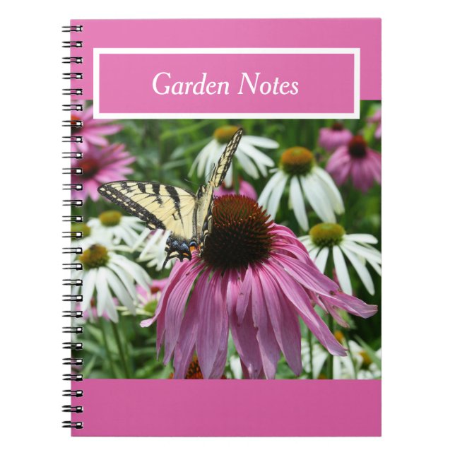 Cuaderno Portátil de espiral de flor de mariposa de cola de (Frente)
