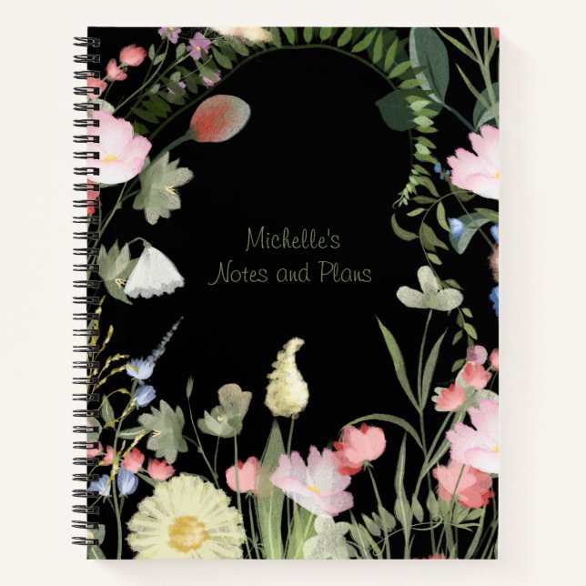 Cuaderno Portátil de espiral de flores silvestres personali (Anverso)