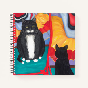 Cuaderno Portátil de espiral de gato gordo para casa graci