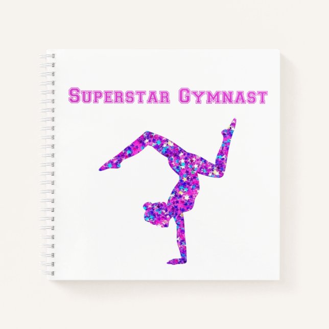 Cuaderno Portátil de espiral de gimnastas superestrella (Anverso)