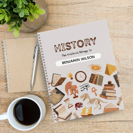 Cuaderno Portátil de espiral de historia gris y marrón - pe