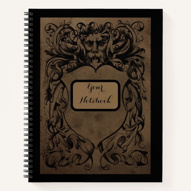 Cuaderno Portátil de espiral de hombre gótico personalizado (Anverso)