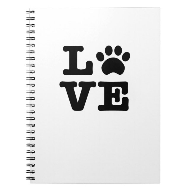 Cuaderno Portátil de espiral de impresión de Love Paw (Frente)