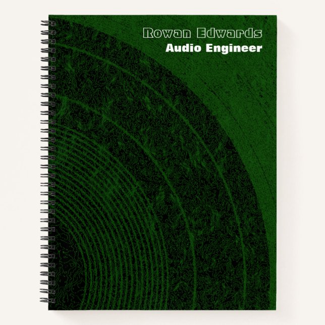 Cuaderno Portátil de espiral de ingeniero de audio (Anverso)