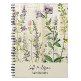 Cuaderno Portátil de espiral de jardín personalizado rustic
