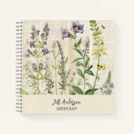 Cuaderno Portátil de espiral de jardín personalizado rustic