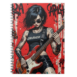 Cuaderno portátil de espiral de la rebelión de CyberBass
