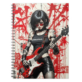 Cuaderno portátil de espiral de la rebelión de CyberBass