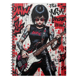 Cuaderno portátil de espiral de la rebelión de CyberBass