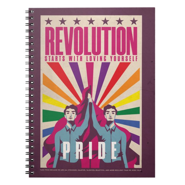 Cuaderno Portátil de espiral de la Revolución del Orgullo V (Frente)