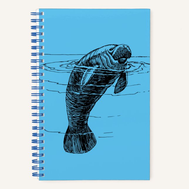 Cuaderno Portátil de espiral de manatí (Anverso)