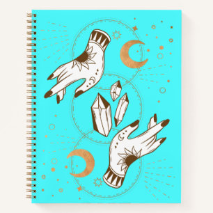 Cuaderno Portátil de espiral de mano dura místico